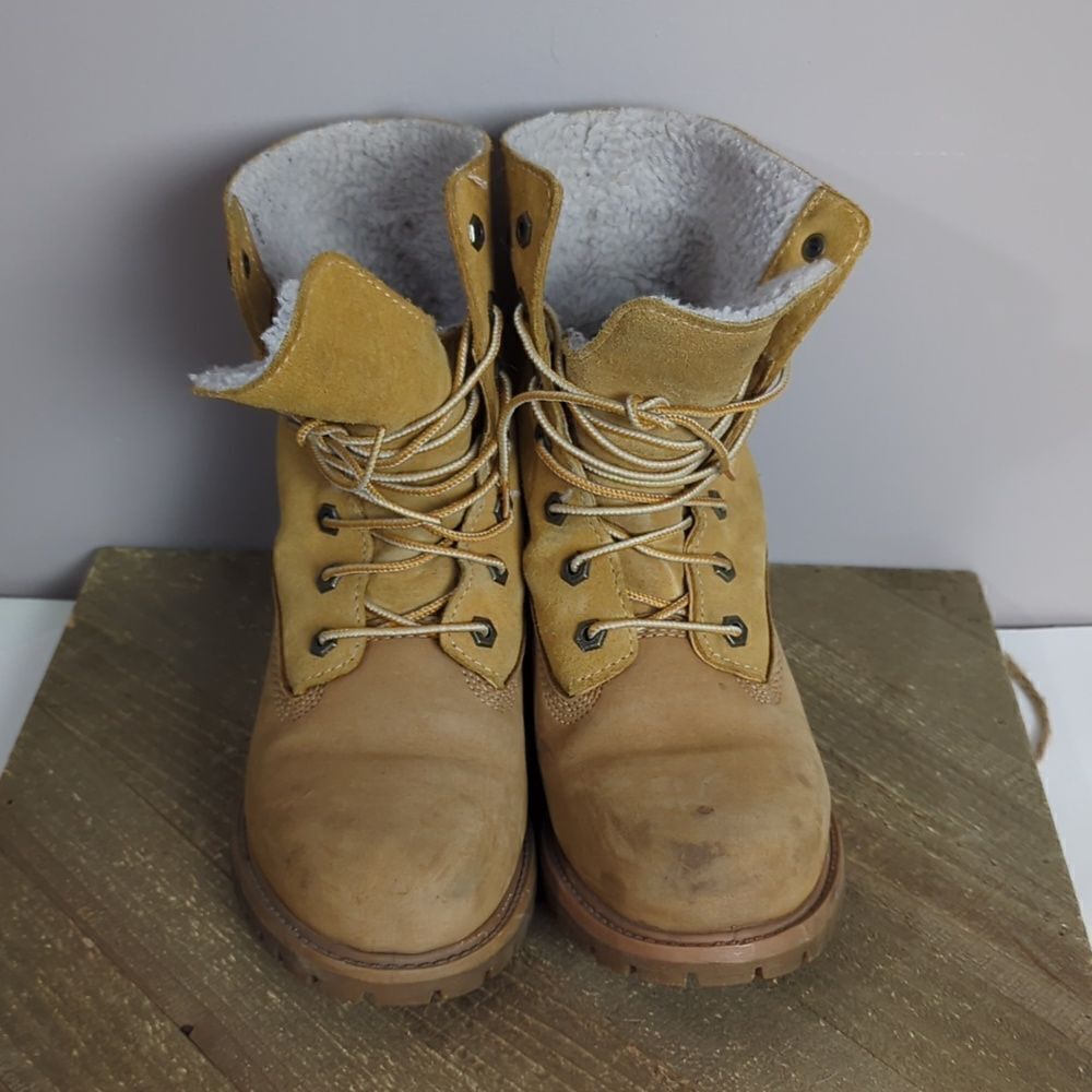 Timberlands teddy fleece roll down boots 7 - Picture 4 of 8